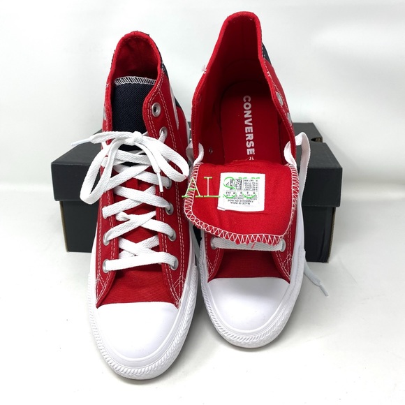 Converse Ctas High Top Enamel Red Black Men’s - Picture 11 of 12